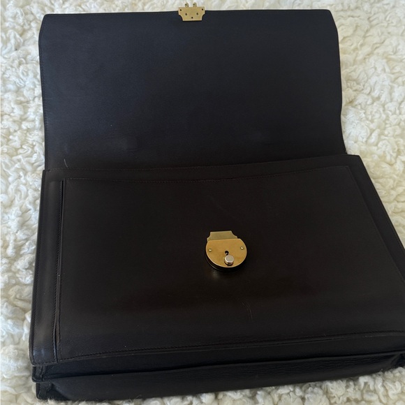 Smythson of Bond St Grosvenor Full Grain Briefcase Brown FREE SHIPPING! - Picture 8 of 13